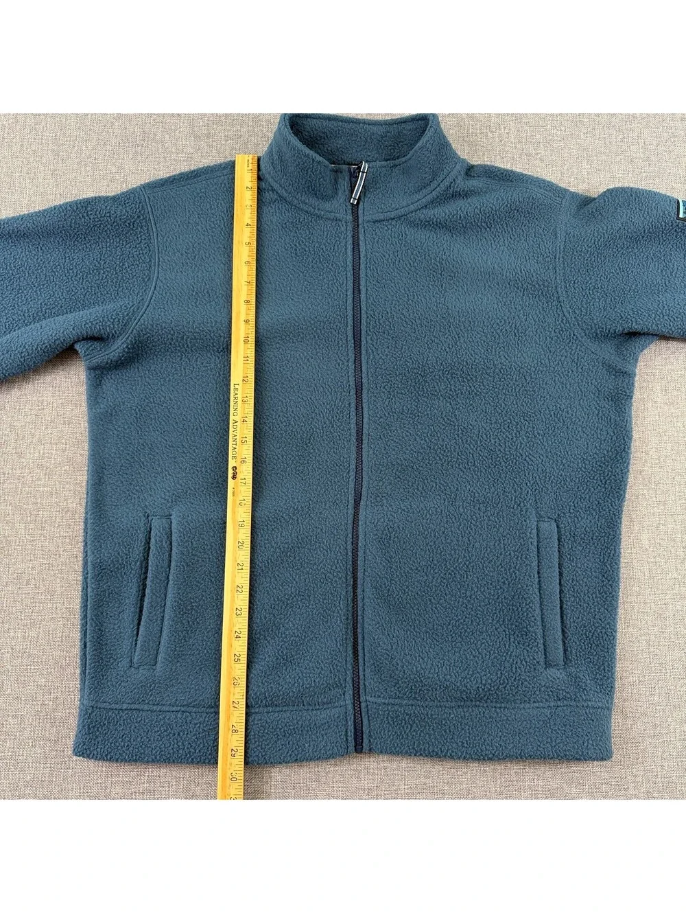 Orvis Classic Collection Blue Full Zip Fleece Jacket XL Mock Neck Outdoor Hiking